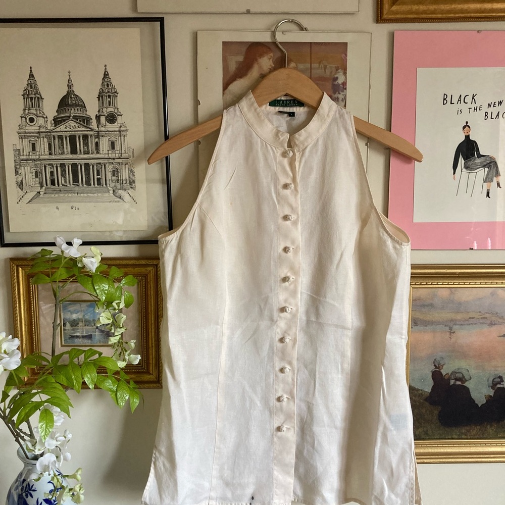 White Linen with Knot Buttons